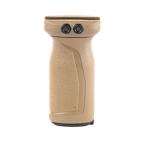 Breacher Vertical Grip Picatinny FDE to wytrzymała, ergonomiczna rękojeść z wodoodporną komorą na akcesoria, zapewniająca pewny chwyt i komfort podczas strzelania.